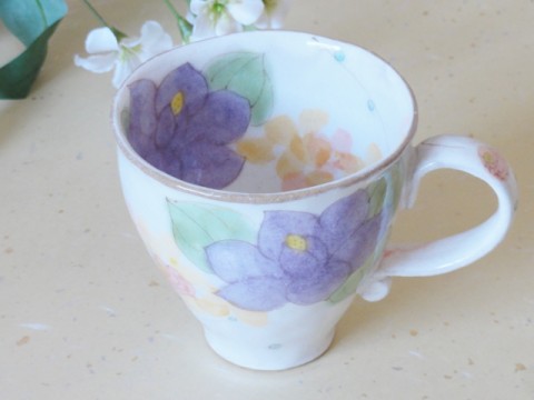 帯広通販夢雑貨MOMO･もも･モモ 松本陶器ゆずりは花さやかマグカップ3-1
